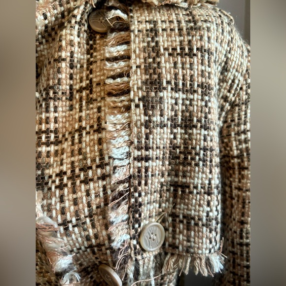 NEWPORT NEWS Vintage Woven Pattern Trench Coat - Picture 4 of 7